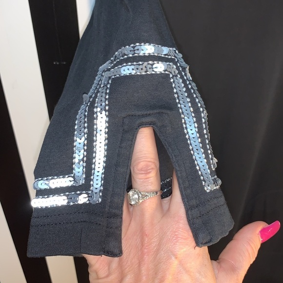 Patio Casuals by Cabernet Maxi Dress w/Turquoise & Silver Beading Sequin Detail - Picture 4 of 15